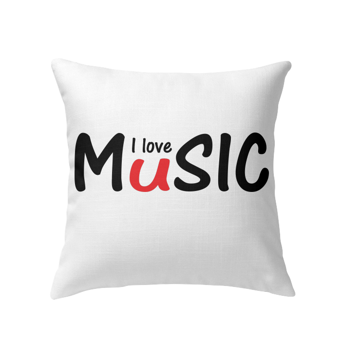 I love Music plain and simple - Indoor Pillow