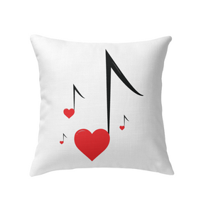 Four Floating Heart Notes - Indoor Pillow