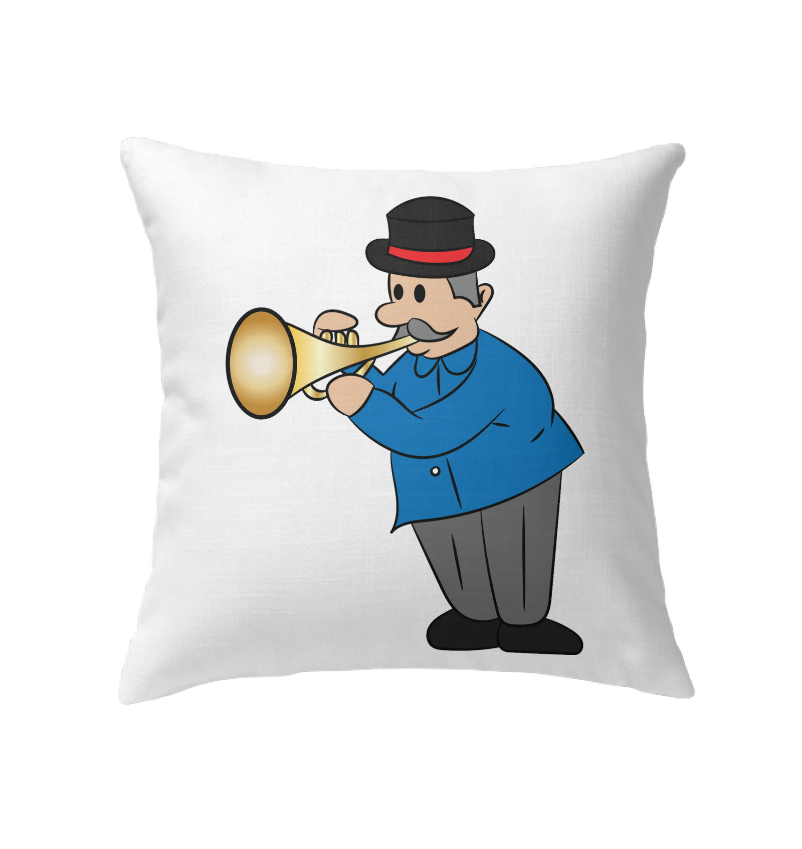 Man with Trumpet - Indoor Pillow
