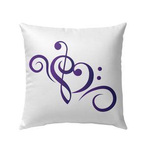 Treble Bass Heart Swirl - Outdoor Pillow