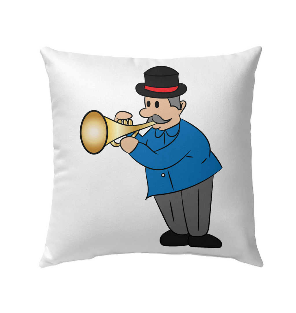 Man with Trumpet - Outdoor Pillow