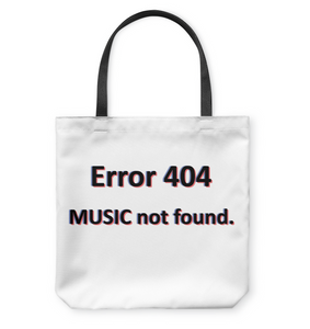 Error 404 Music Not Found - Basketweave Tote Bag