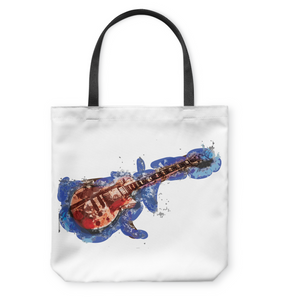 Guitar Art - Basketweave Tote Bag