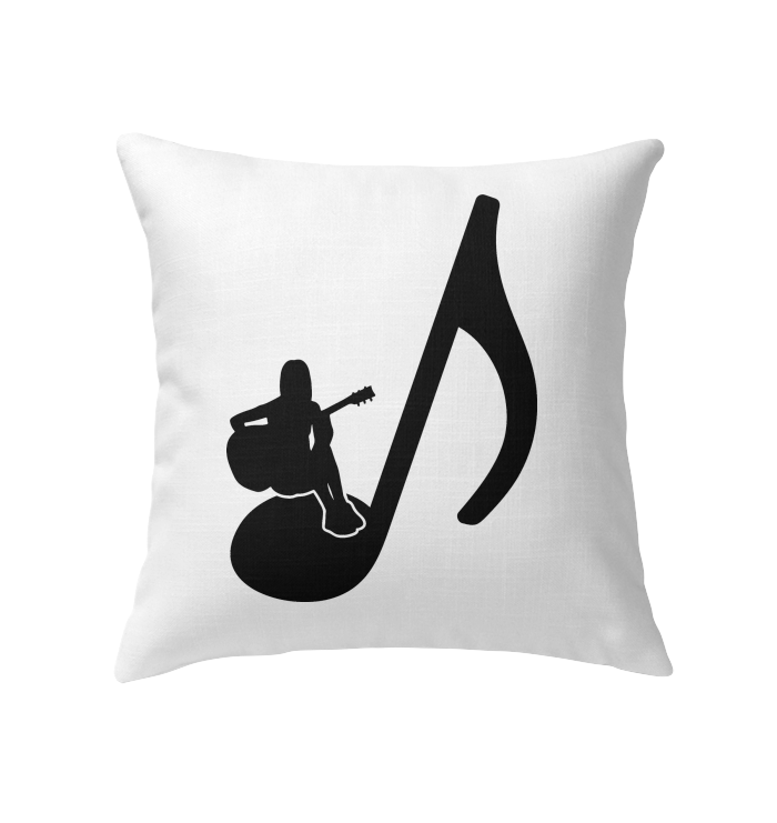 Sitting on a Note (Black)  - Indoor Pillow
