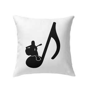 Sitting on a Note (Black)  - Indoor Pillow