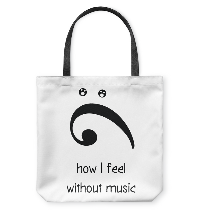 How I Feel Without Music - Basketweave Tote Bag