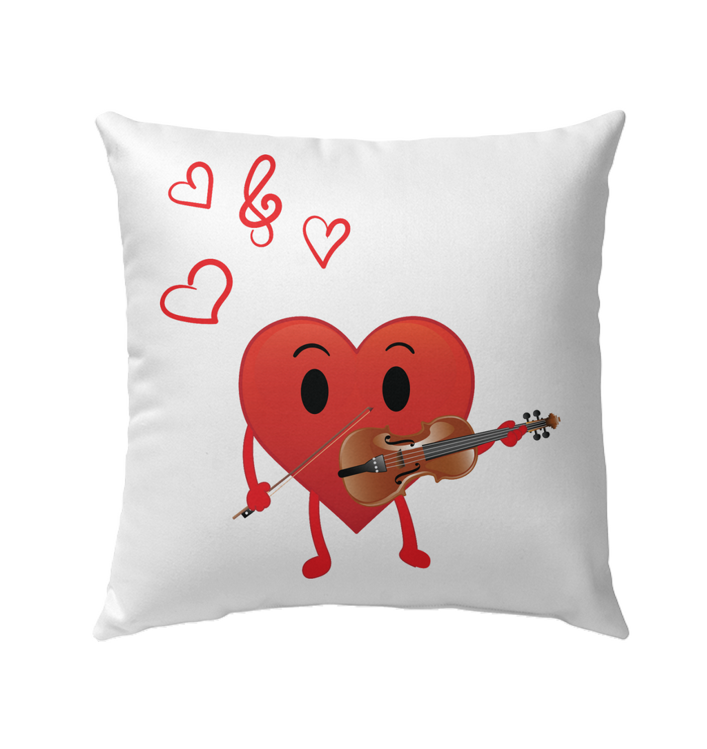 Heart Playing Violin - Outdoor Pillow