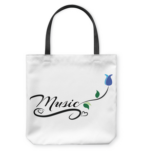 Music and Tulips - Basketweave Tote Bag