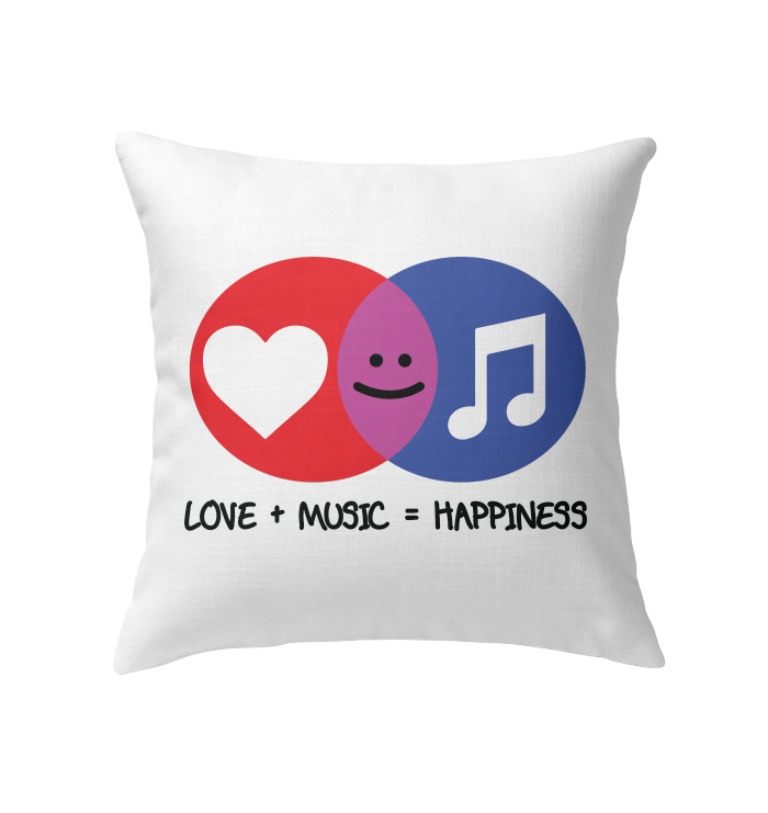 Love and Music is Happiness - Indoor Pillow