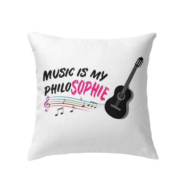Music is my Philo-Sophie Colorful + Guitar - Indoor Pillow