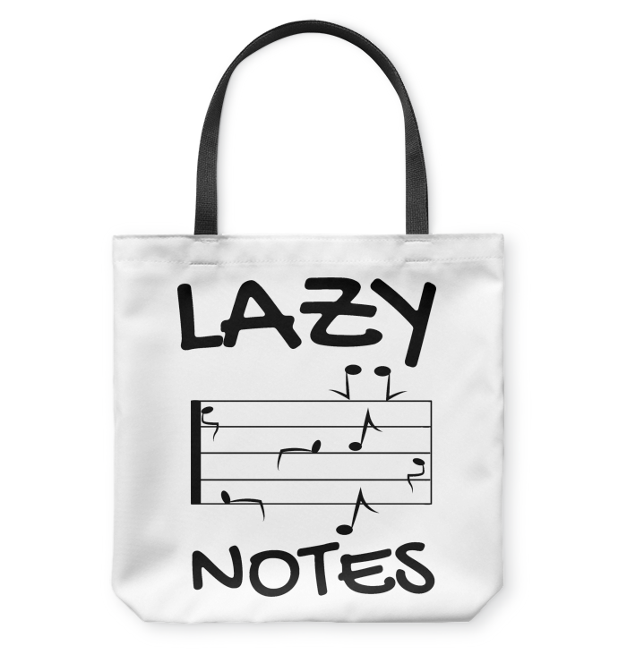 Lazy Notes (Black)  - Basketweave Tote Bag