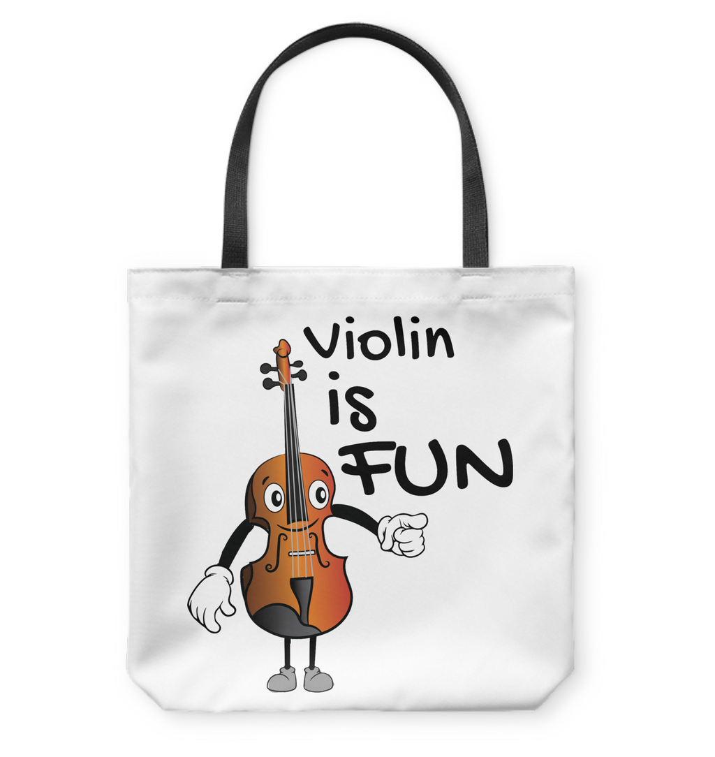 Violin is Fun - Basketweave Tote Bag