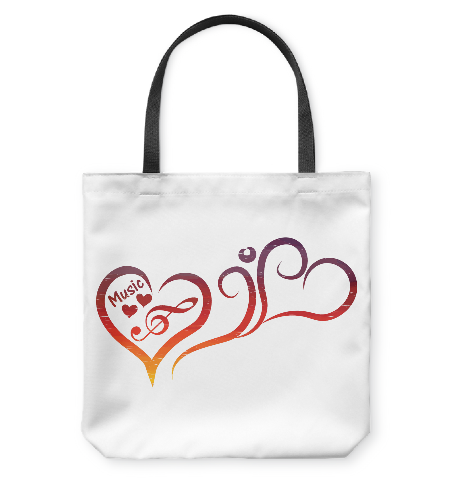 Hearts Music Fun  - Basketweave Tote Bag