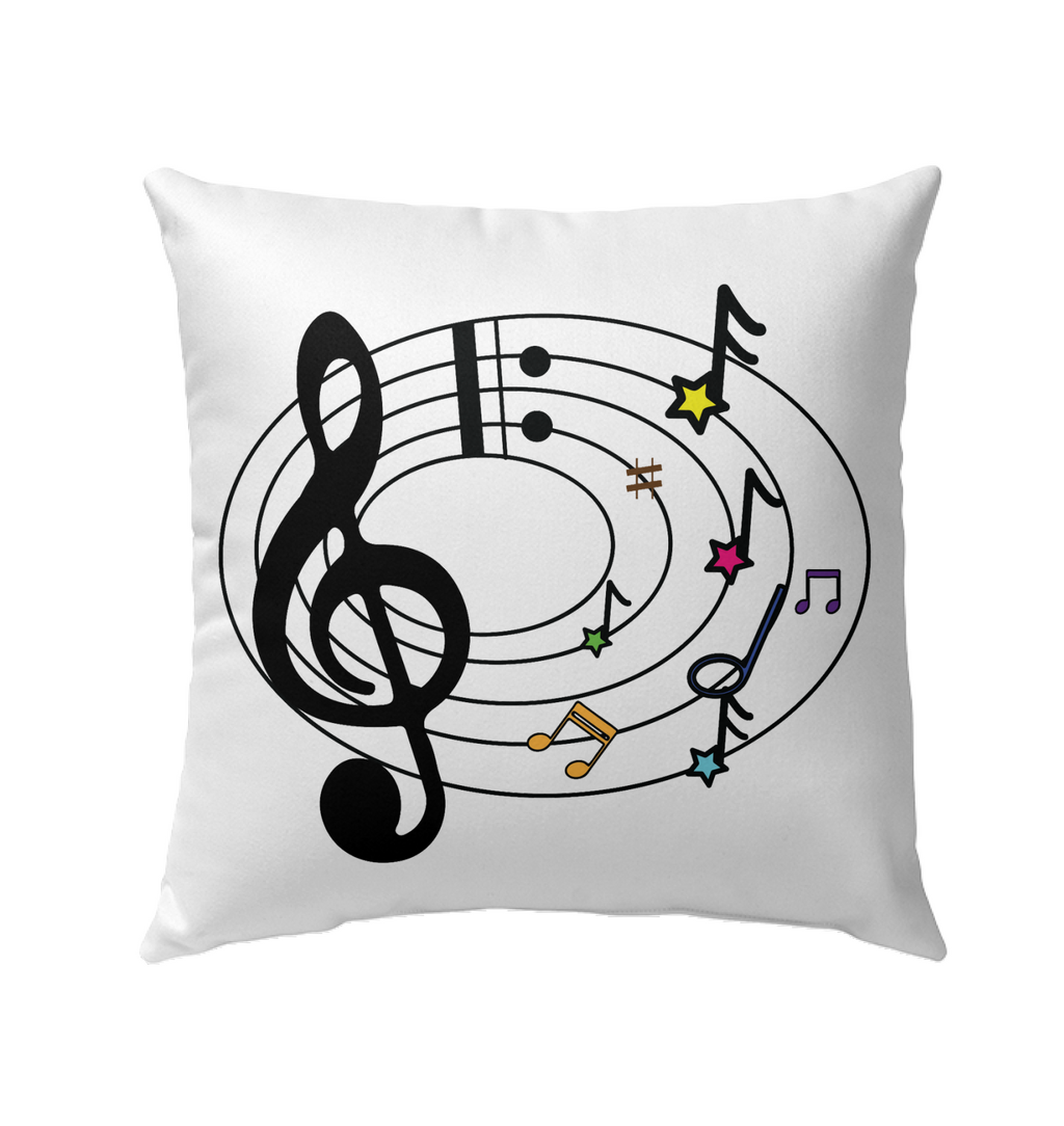 Musical Notes Spiral - Outdoor Pillow