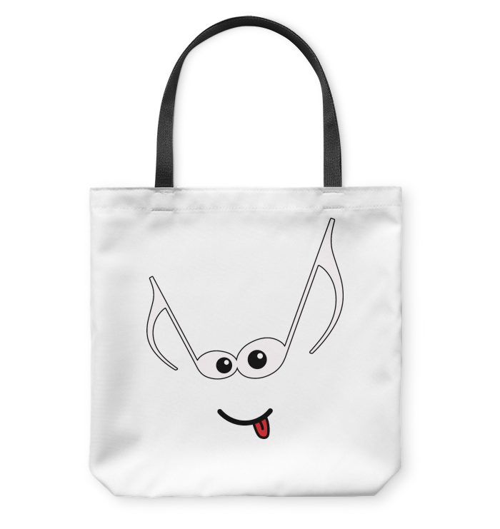 Mischievous Note Face  - Basketweave Tote Bag