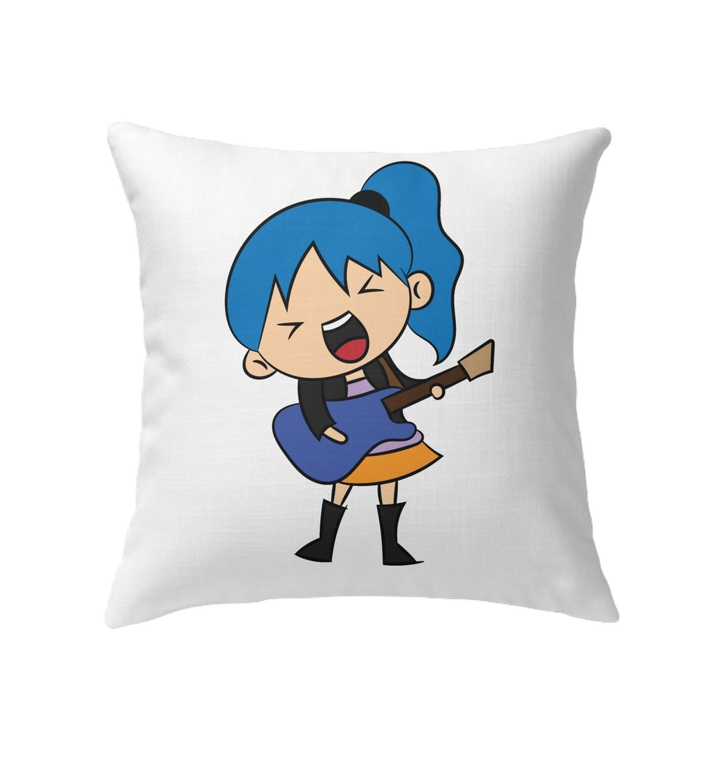 Girl Singin with Guitar - Indoor Pillow