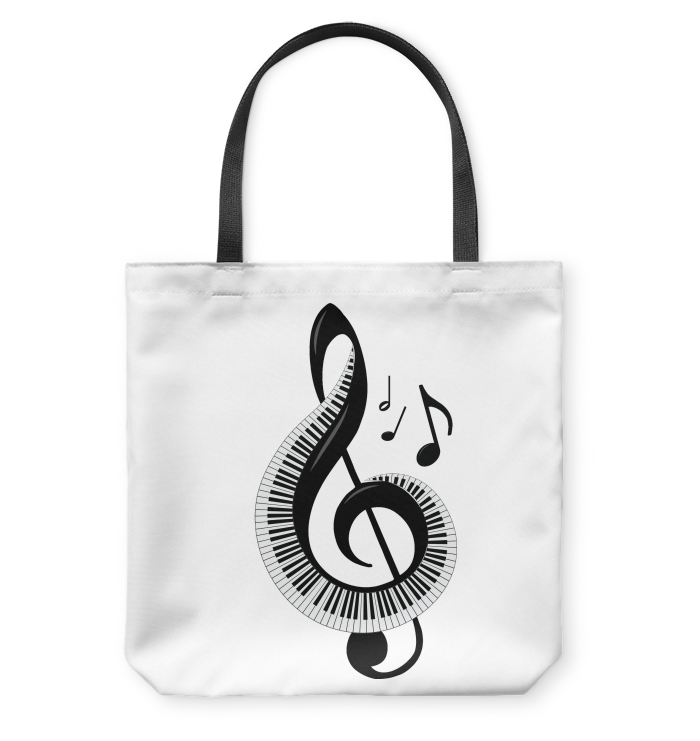 Keyboard Treble - Basketweave Tote Bag