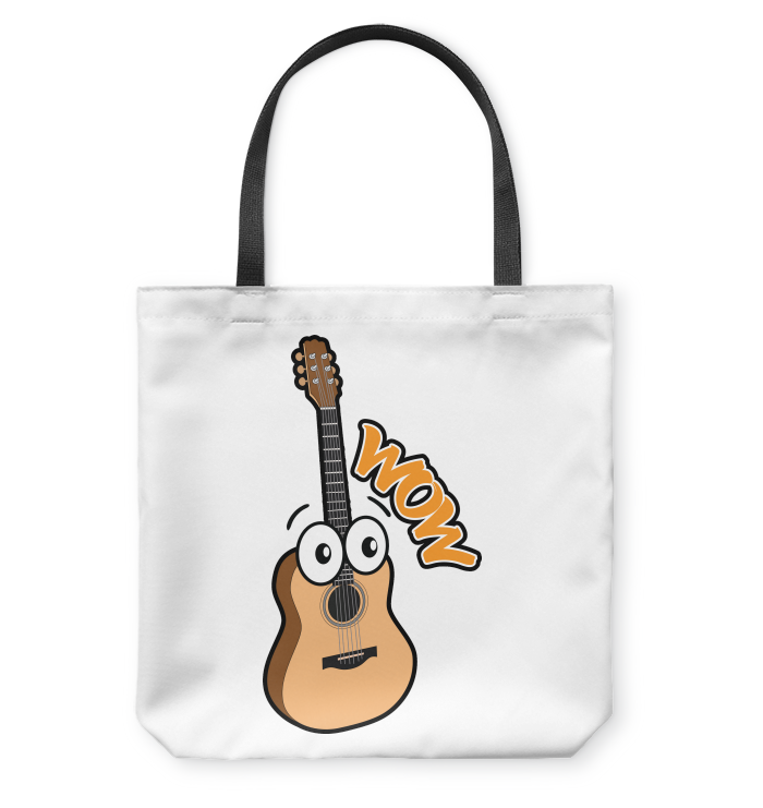 Wow Guitar - Basketweave Tote Bag