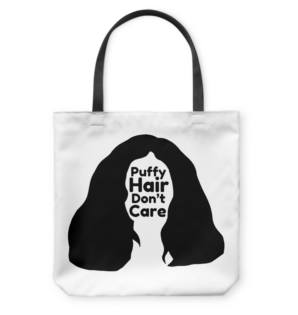 Puffy Hair Don't Care, Sophie - Basketweave Tote Bag