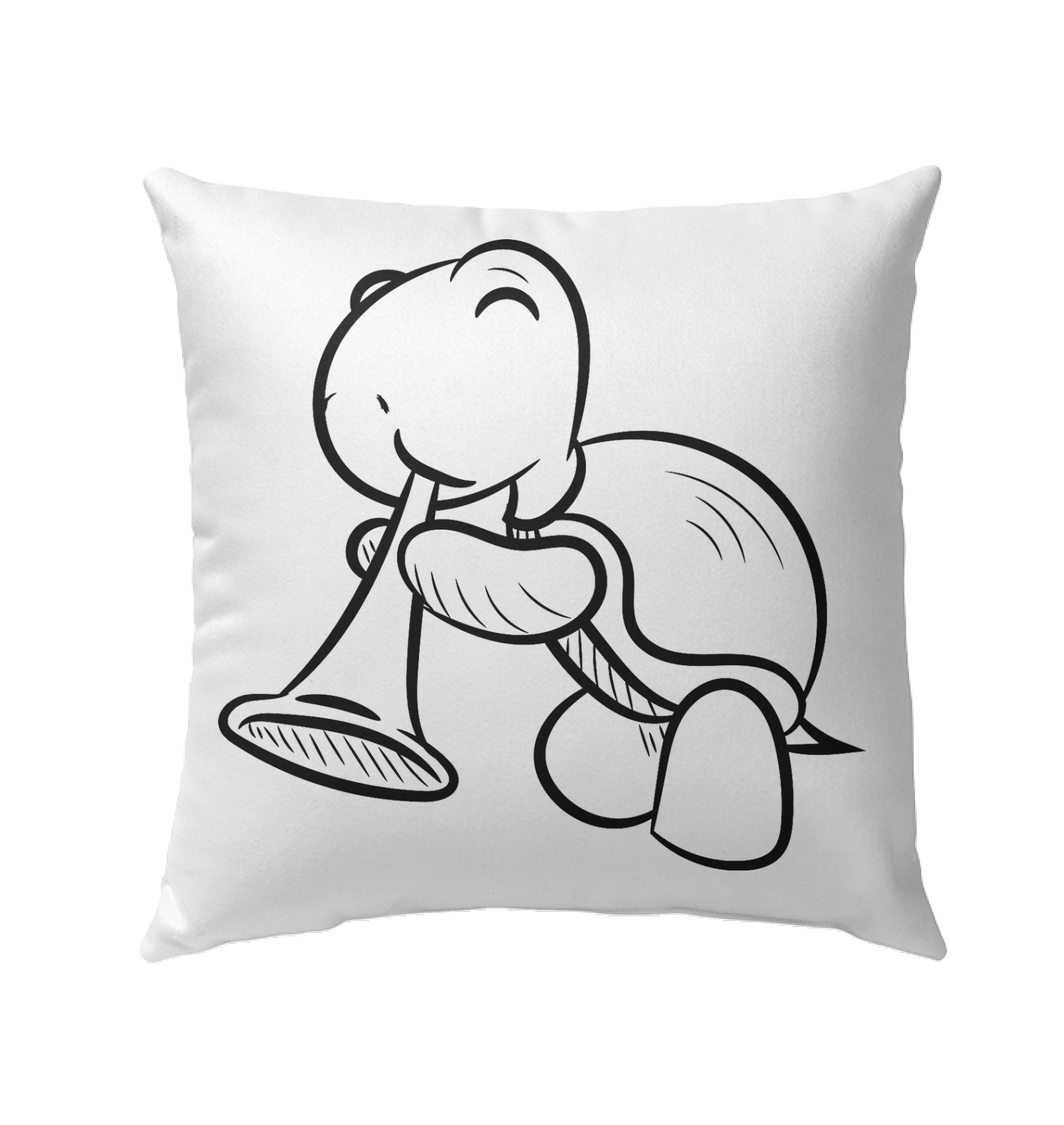 Turtle with Trumpet - Outdoor Pillow