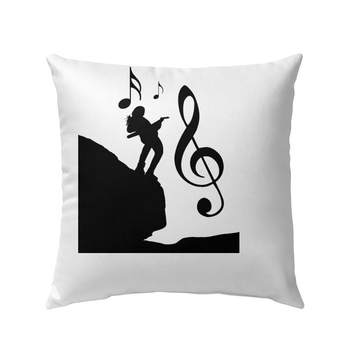 Playin Guitar on the Hill - Outdoor Pillow