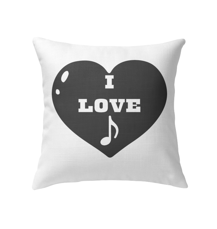 I Love Note Heart - Indoor Pillow