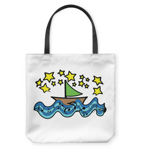Sailing Under the Stars - Basketweave Tote Bag