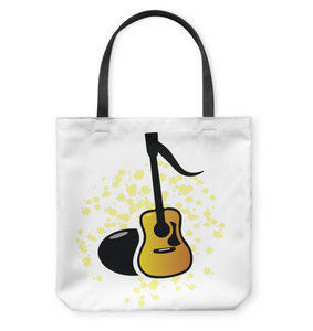 Acoustic Guitar Note - Basketweave Tote Bag