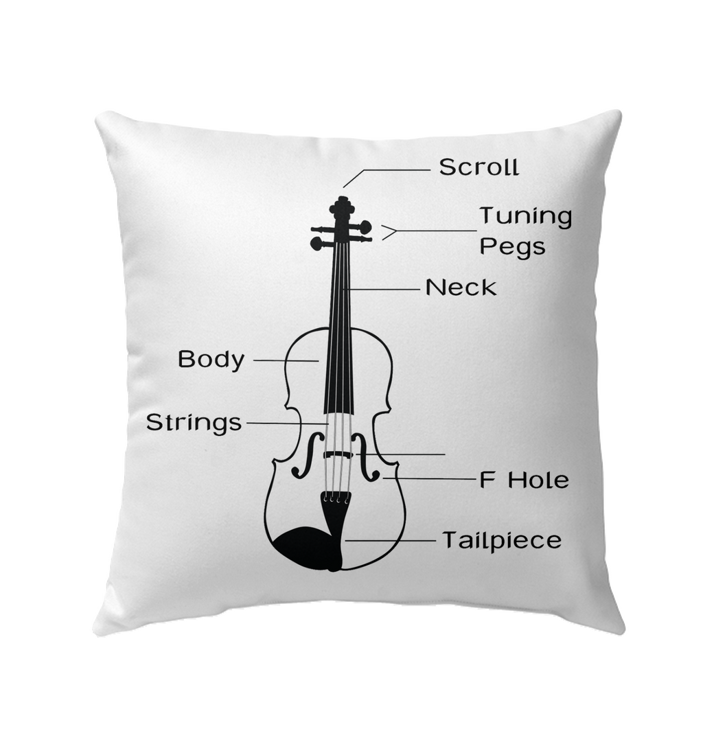 The Cello Blk Wht  - Outdoor Pillow