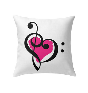 Treble Bass Pink Heart - Indoor Pillow