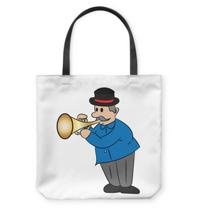 Man with Trumpet - Basketweave Tote Bag