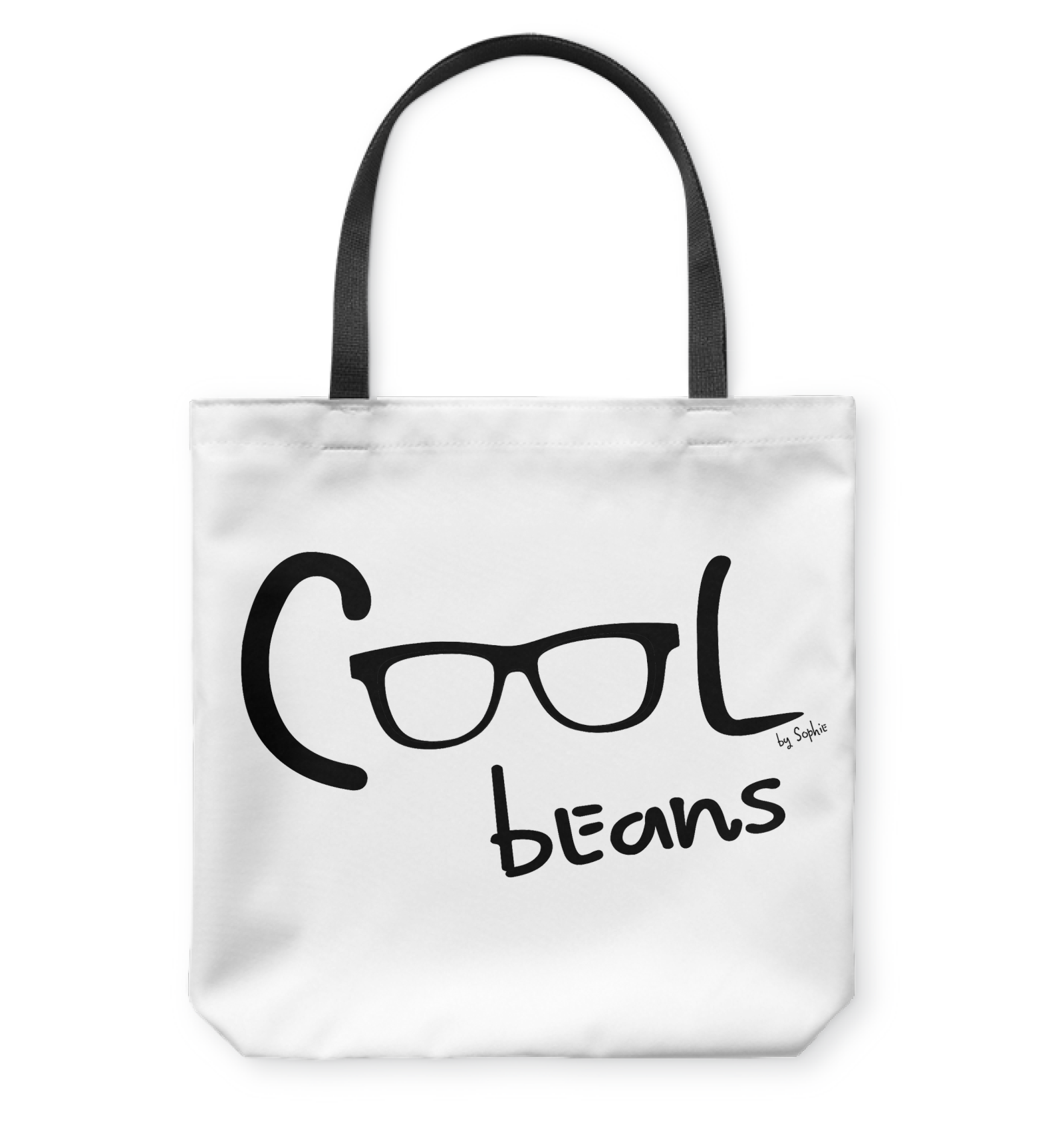 Cool Beans - Black - Basketweave Tote Bag
