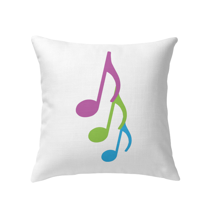 Three colorful musical notes - Indoor Pillow