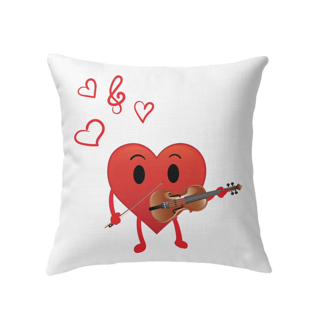 Heart Playing Violin - Indoor Pillow