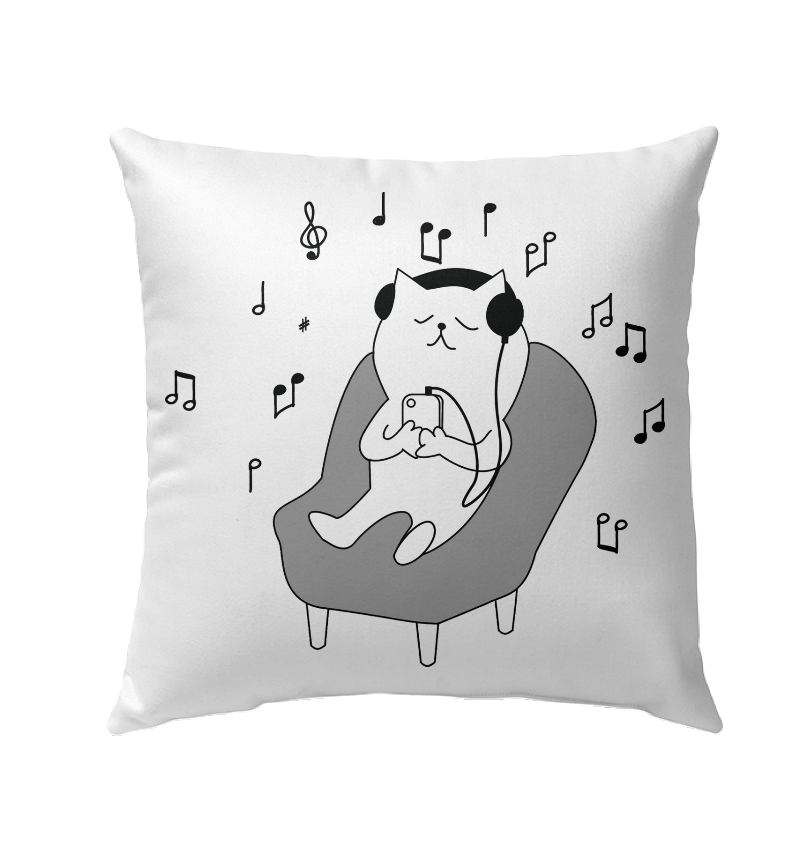 Chilin Kitty - Outdoor Pillow