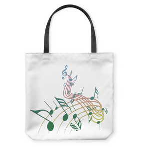 Musical Swirl - Basketweave Tote Bag