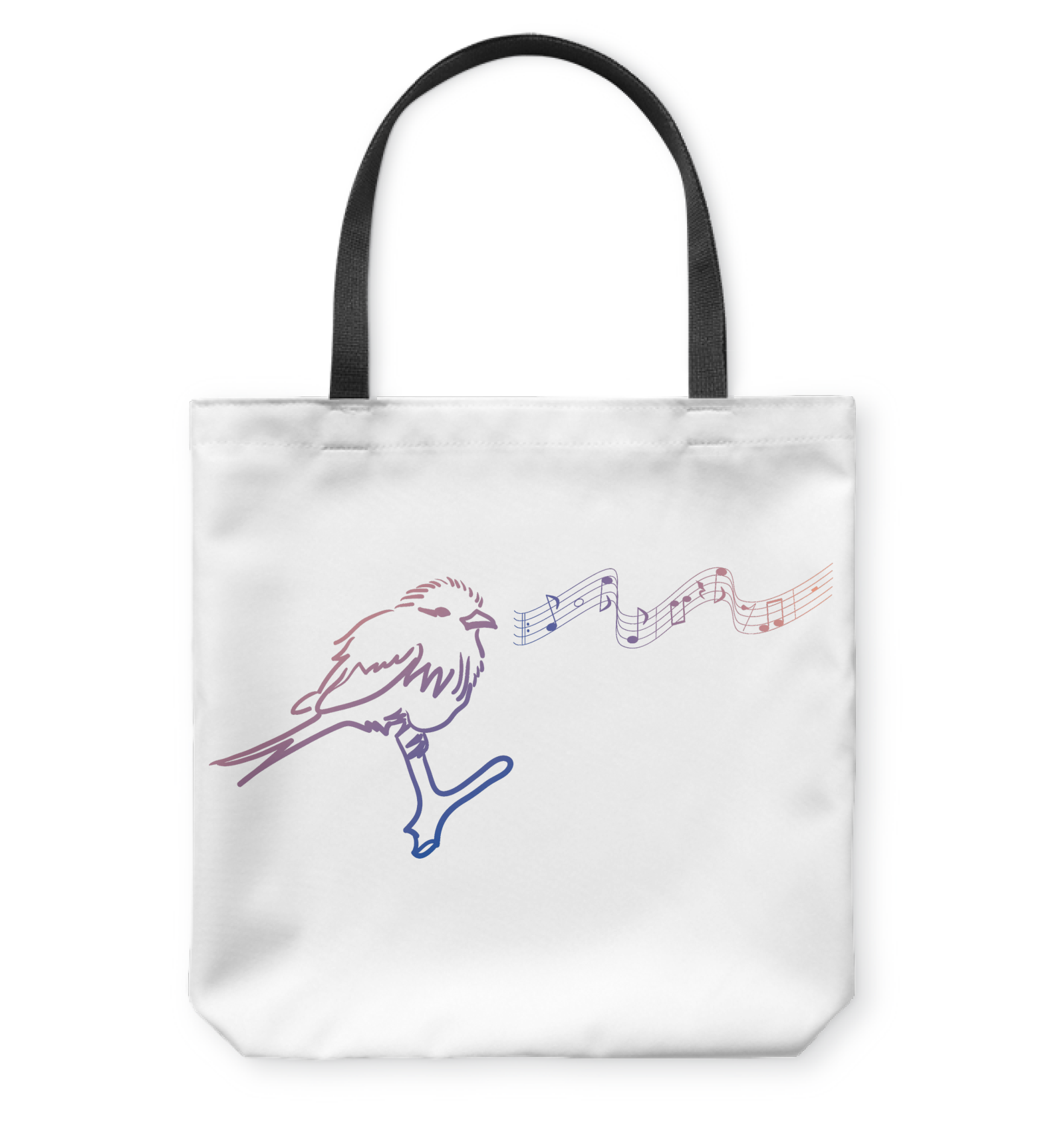 Musical Bird - Basketweave Tote Bag