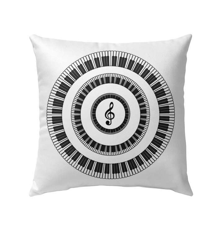 Piano Keys Circle  - Outdoor Pillow