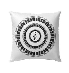 Piano Keys Circle  - Outdoor Pillow