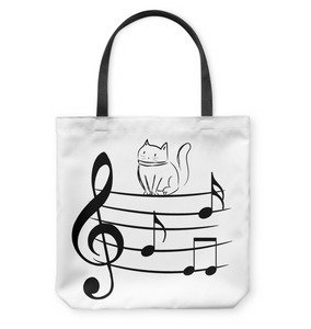 Kitty on a Staff - Basketweave Tote Bag