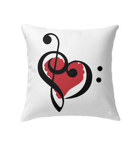 Treble Bass Red Heart - Indoor Pillow