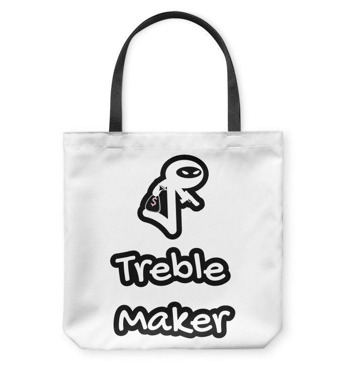Treble Maker Robber White - Basketweave Tote Bag